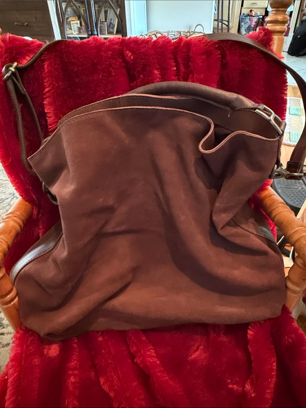 Free People Brown Slouchy Leather Shoulder Bag